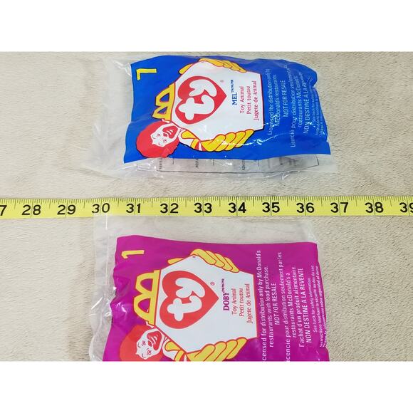 McDonalds TY Toy Animal Doby & Mel 1998 Plush Vintage New Sealed - Picture 8 of 8